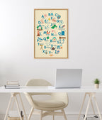 Sylvie Science Alphabet Framed Canvas by Carrie Cantwell
