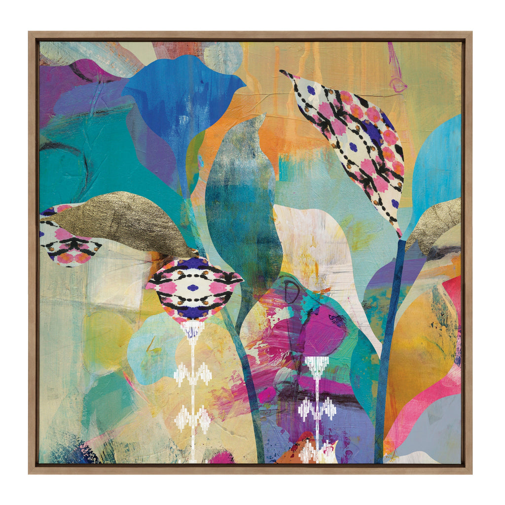 Sylvie Abstract Flower Love Framed Canvas by Nikki Chu