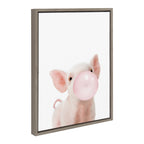 Sylvie Bubble Gum Piglet Framed Canvas by Amy Peterson Art Studio