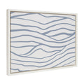 Sylvie Simple Elegant Coastal Waves Framed Canvas by The Creative Bunch Studio