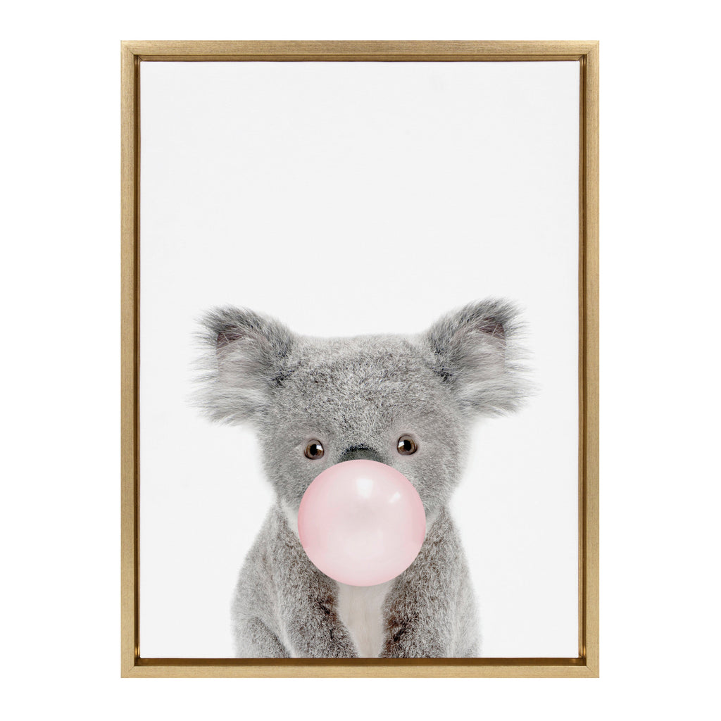 Sylvie Bubble Gum Koala Framed Canvas by Amy Peterson Art Studio