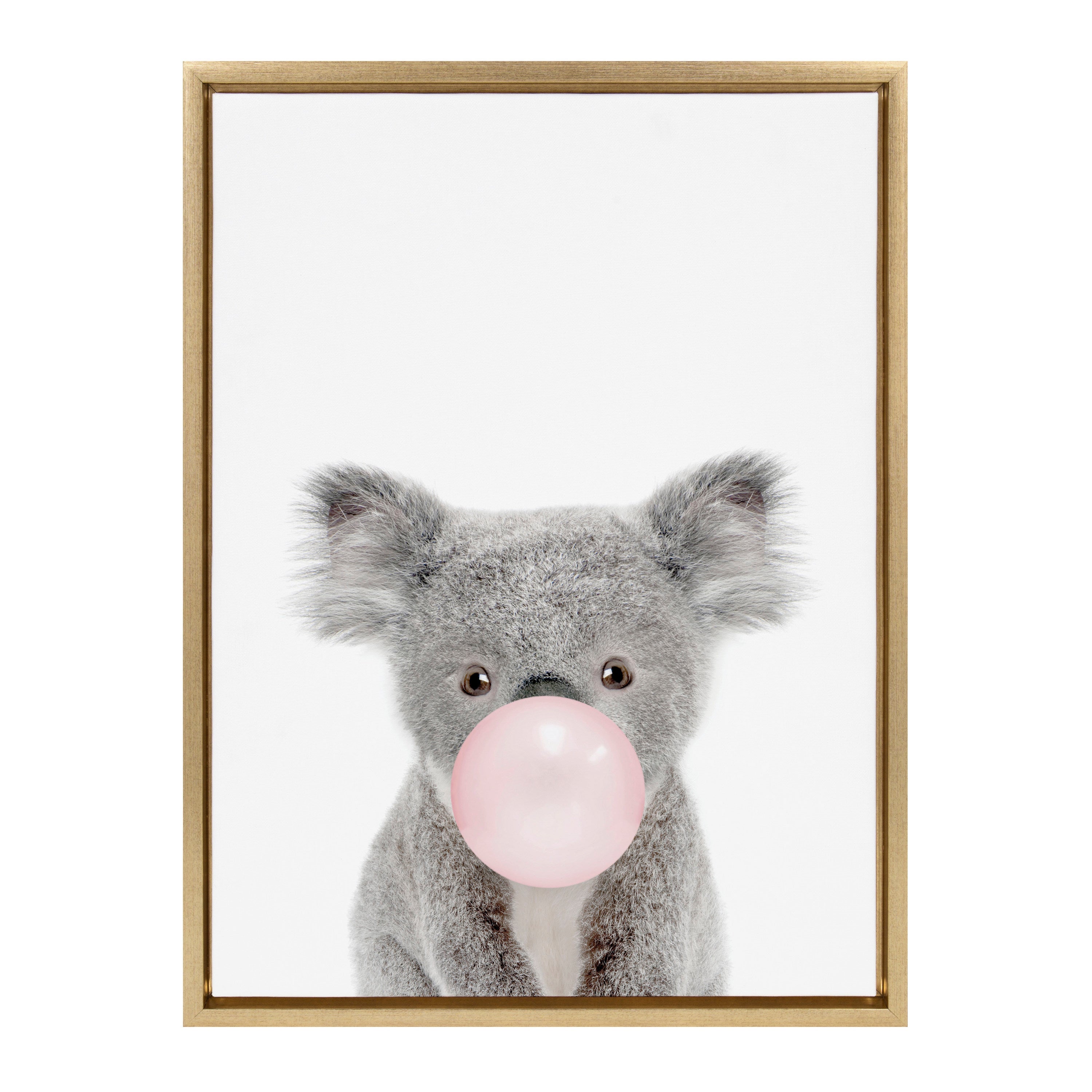 Sylvie Bubble Gum Koala Framed Canvas by Amy Peterson Art Studio