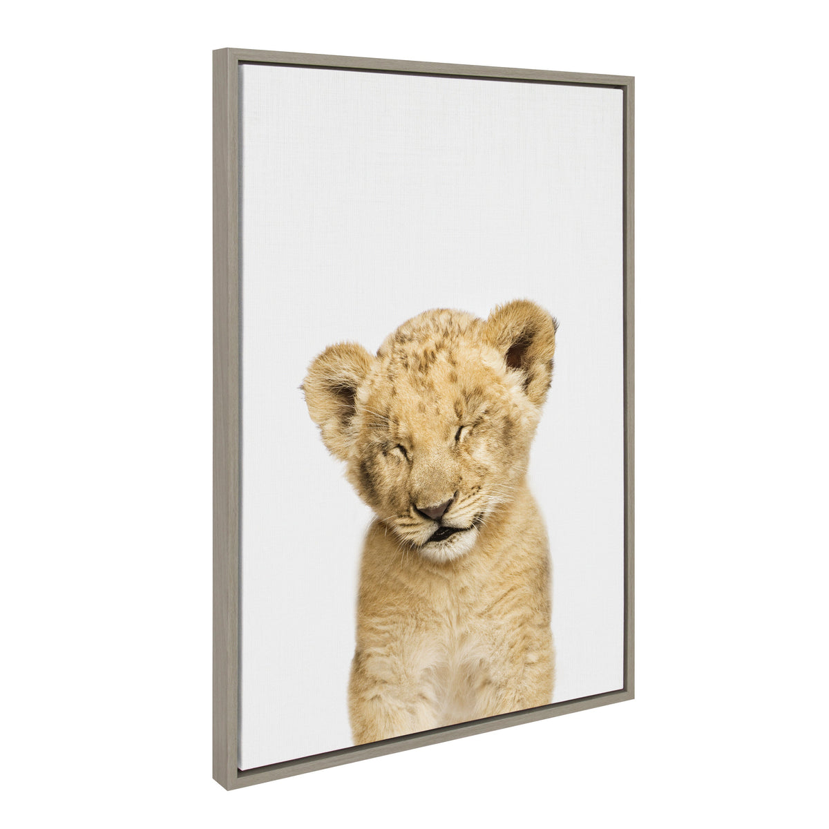 Sylvie Animal Studio Sleepy Lion Framed Canvas by Amy Peterson Art Studio