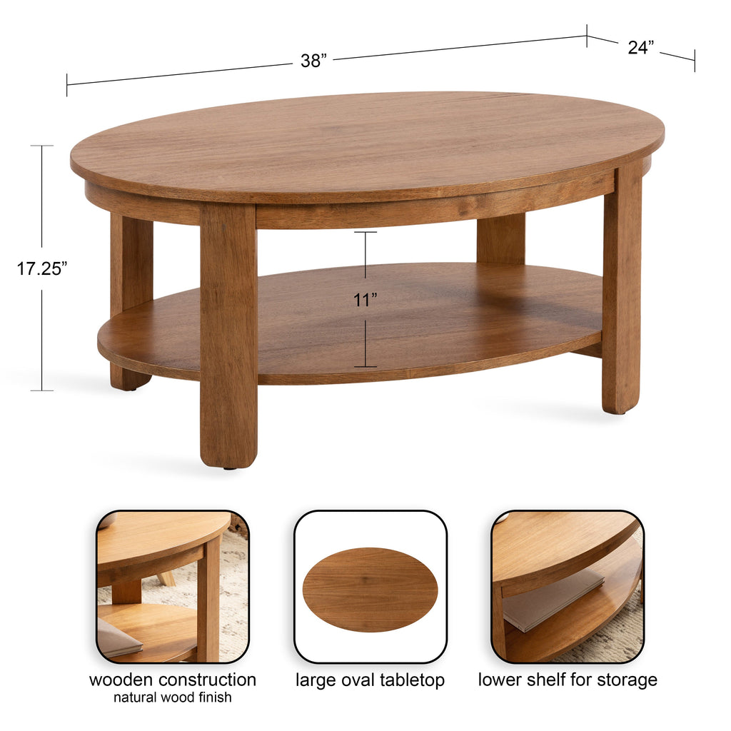 Foxford Oval Wood Coffee Table