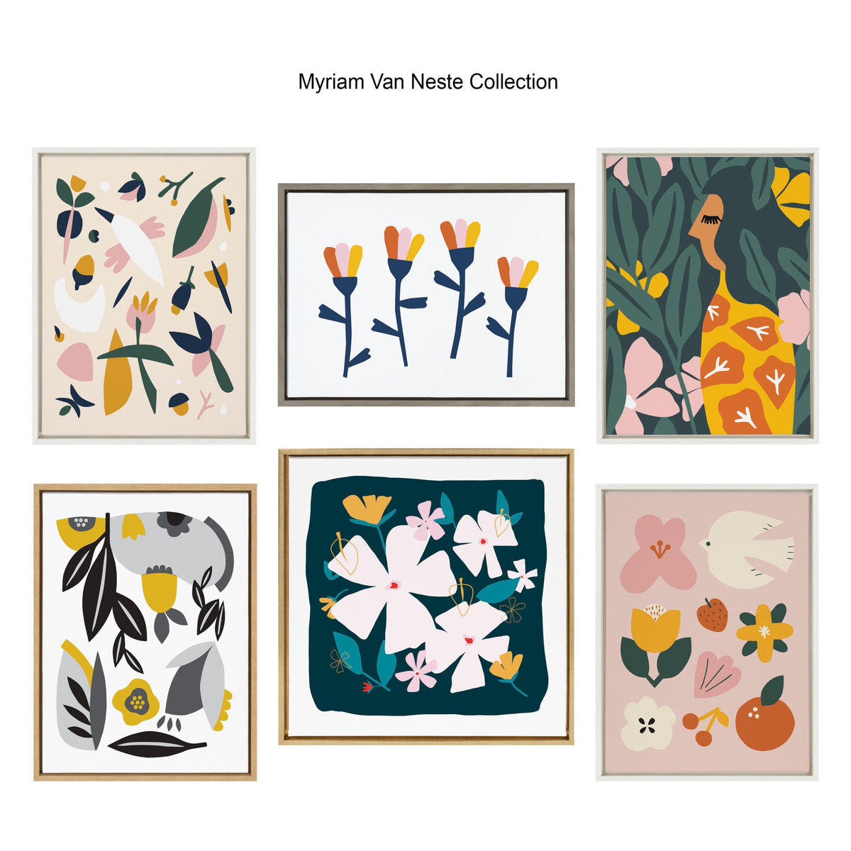 Sylvie Red Flowers Framed Canvas by Myriam Van Neste