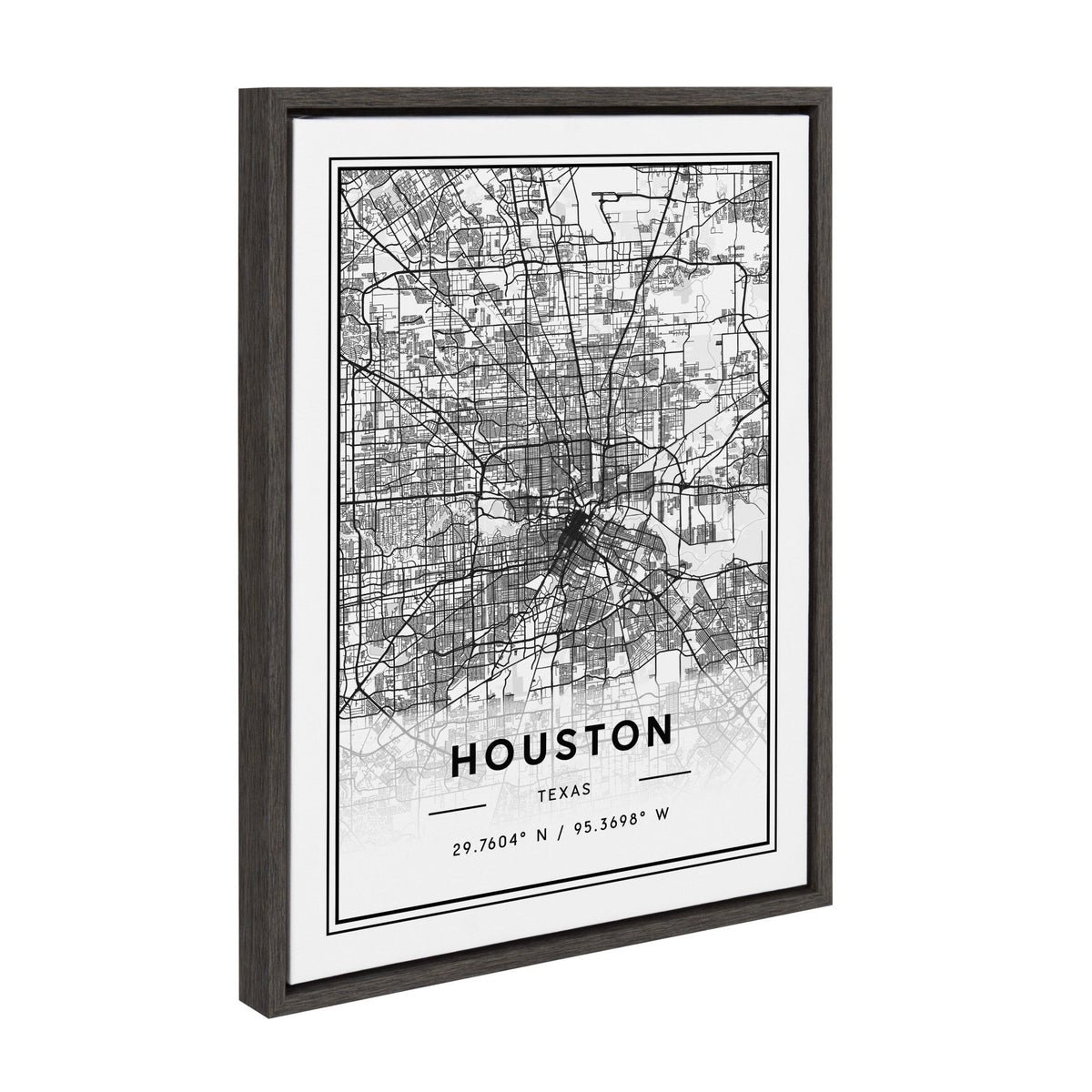 Sylvie Houston Modern Map Framed Canvas by Jake Goossen