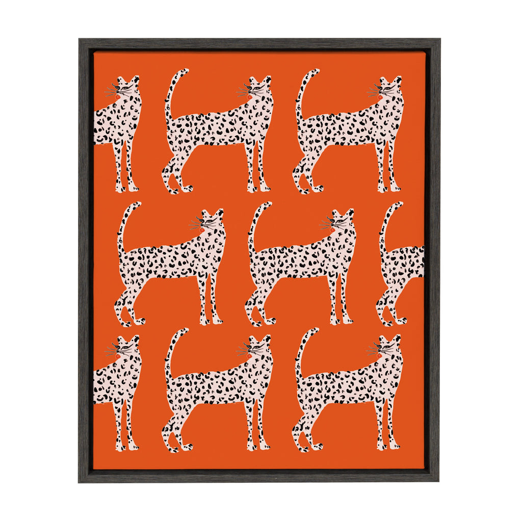 Sylvie Sassy Pink Cheetahs Framed Canvas By Kendra Dandy