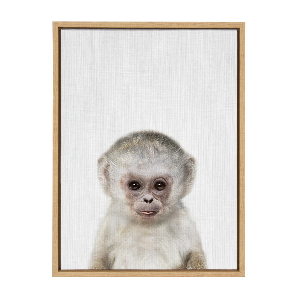 Sylvie Monkey Color Framed Canvas by Simon Te of Tai Prints