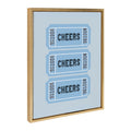 Sylvie Cheers Blue Ticket Framed Canvas by Alli Standefer