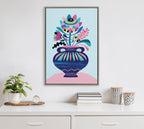 Sylvie Mid Century Modern Whimsical Floral Framed Canvas by Rachel Lee of My Dream Wall