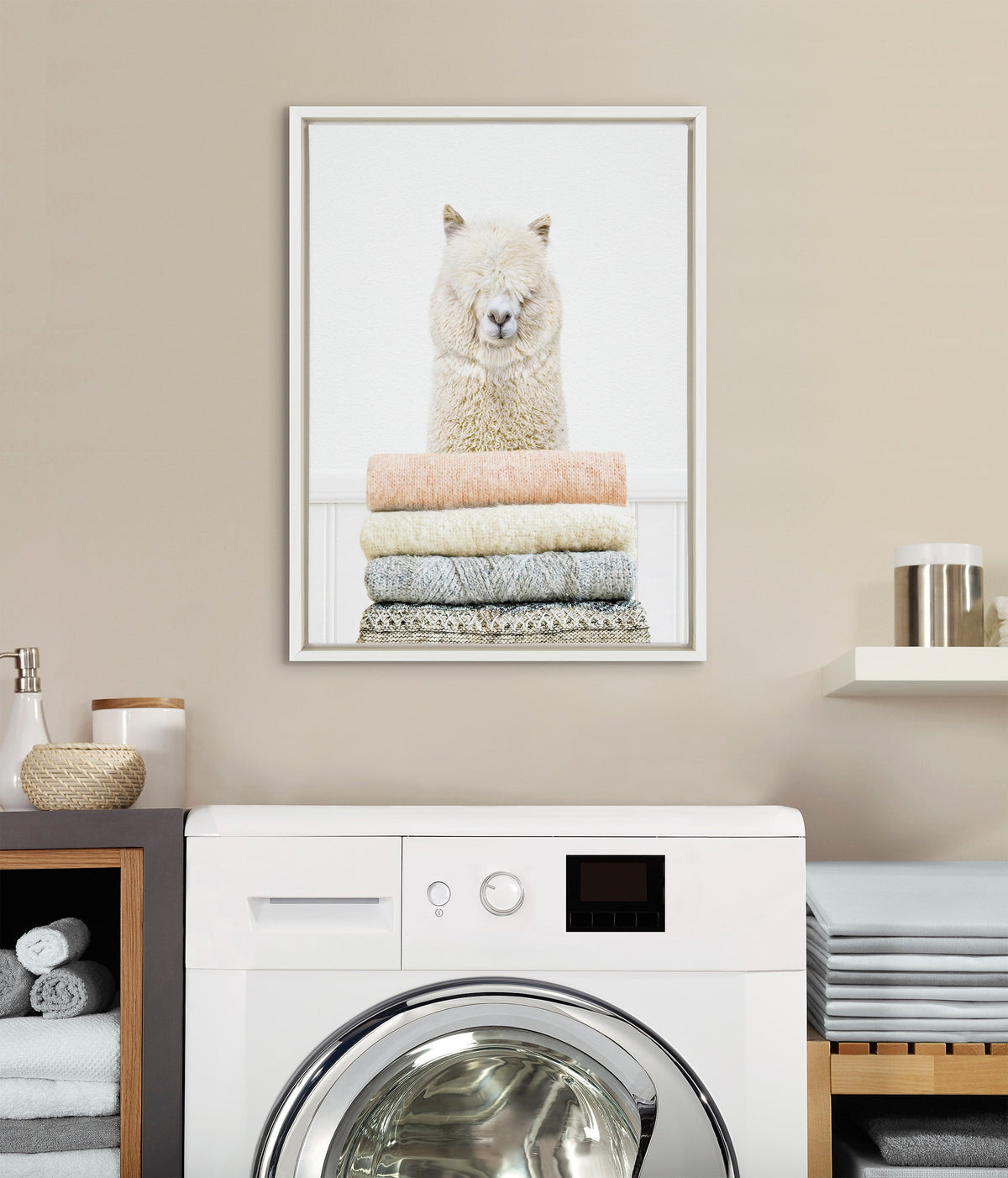 Sylvie Fold Alpaca Framed Canvas by Amy Peterson Art Studio