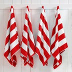 Cotton Velour Cabana Stripe Beach Towel - Novia Collection.