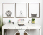 Sylvie Black Kitten Framed Canvas by Simon Te of Tai Prints
