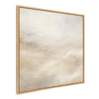 Sylvie Tonal Abstract White Beige Framed Canvas by The Creative Bunch Studio