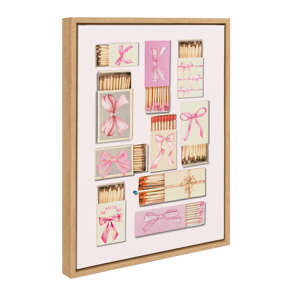 Sylvie Retro Matchboxes Bows Framed Canvas by Honey Island Studio