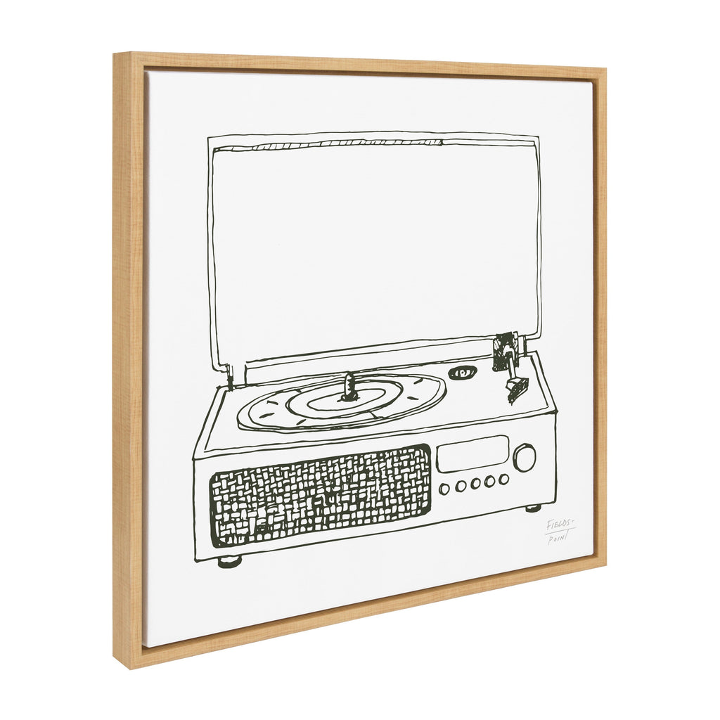 Sylvie Victrola Record Player Framed Canvas by Statement Goods