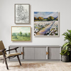 Sylvie Beaded Land of Cotton Framed Canvas by Mary Sparrow