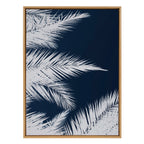 Sylvie Palm Cyanotype 1 Framed Canvas by Alicia Bock