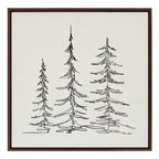Sylvie Minimalist Evergreen Trees Sketch Framed Canvas by The Creative Bunch Studio