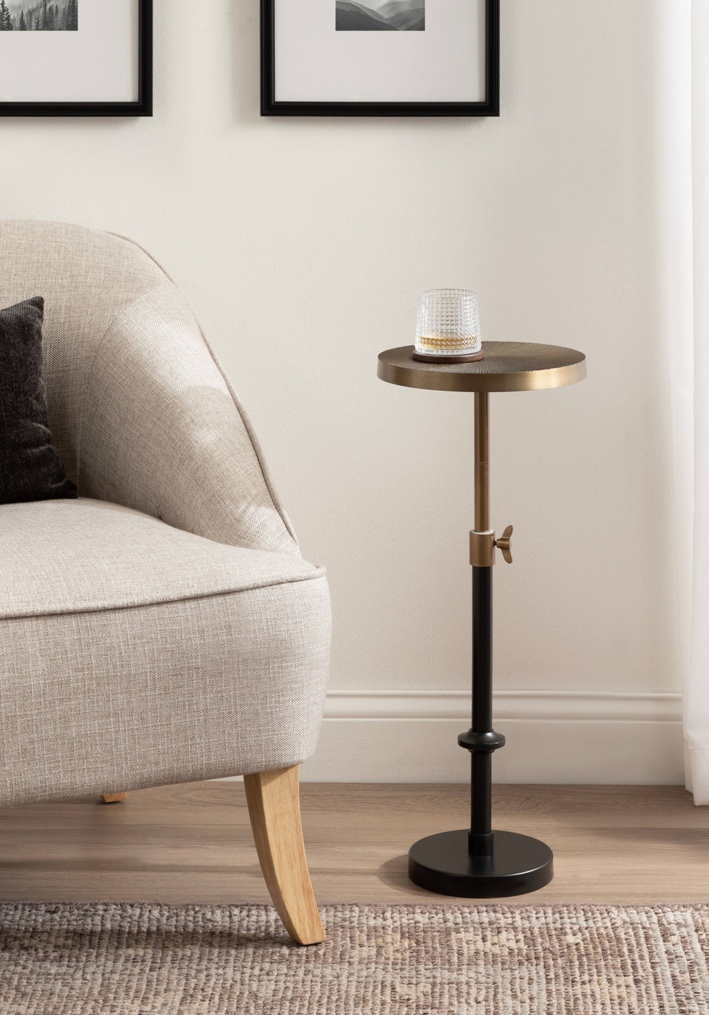 Engles Adjustable Embossed Metal Table and Plant Stand