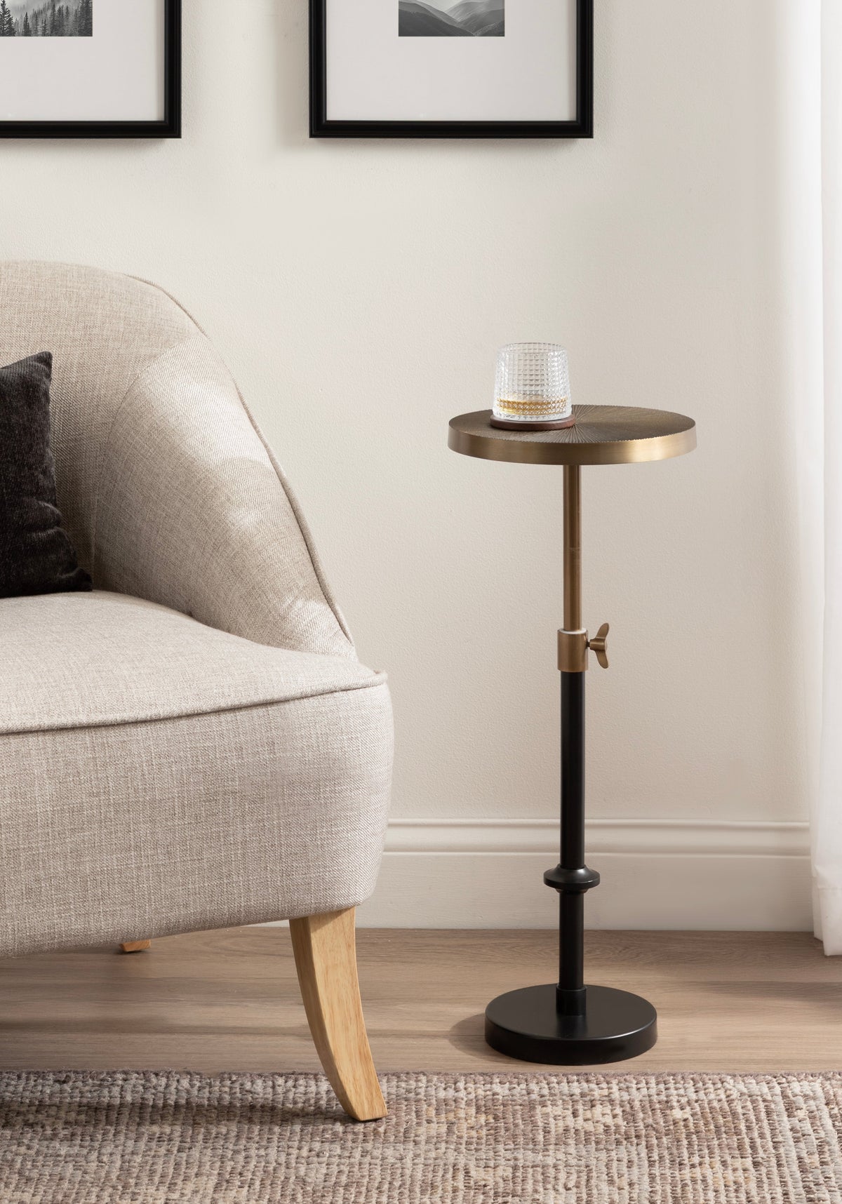 Engles Adjustable Embossed Metal Table and Plant Stand