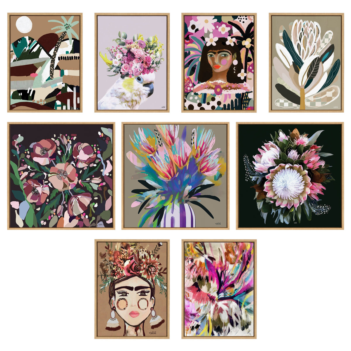 Sylvie Bright Flowers Framed Canvas by Inkheart Designs