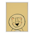 Sylvie Inky Lion Framed Canvas by Lauradidthis