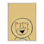 Sylvie Inky Lion Framed Canvas by Lauradidthis