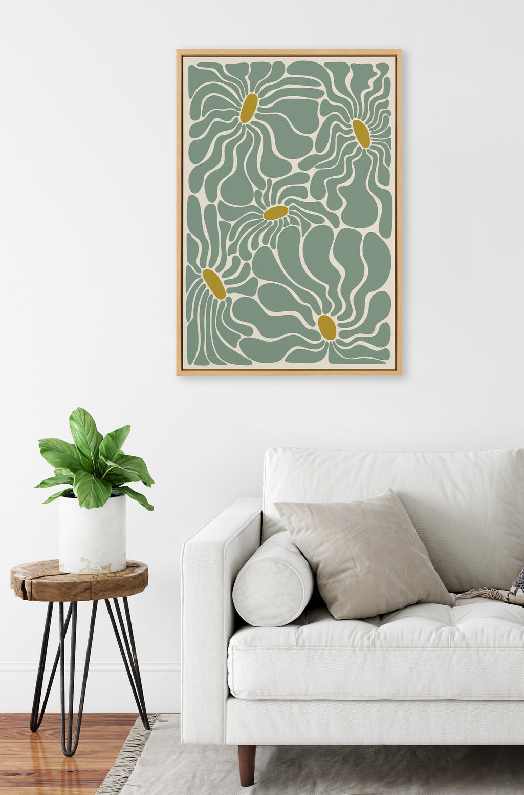 Sylvie Fluid Flowers 1 Framed Canvas by Carrie Cantwell