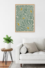 Sylvie Fluid Flowers 1 Framed Canvas by Carrie Cantwell