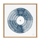 Sylvie Record Blue Framed Canvas by Statement Goods