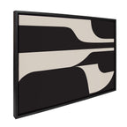 Sylvie Eye Catching Sleek Abstract 6 Black and Beige Framed Canvas by The Creative Bunch Studio