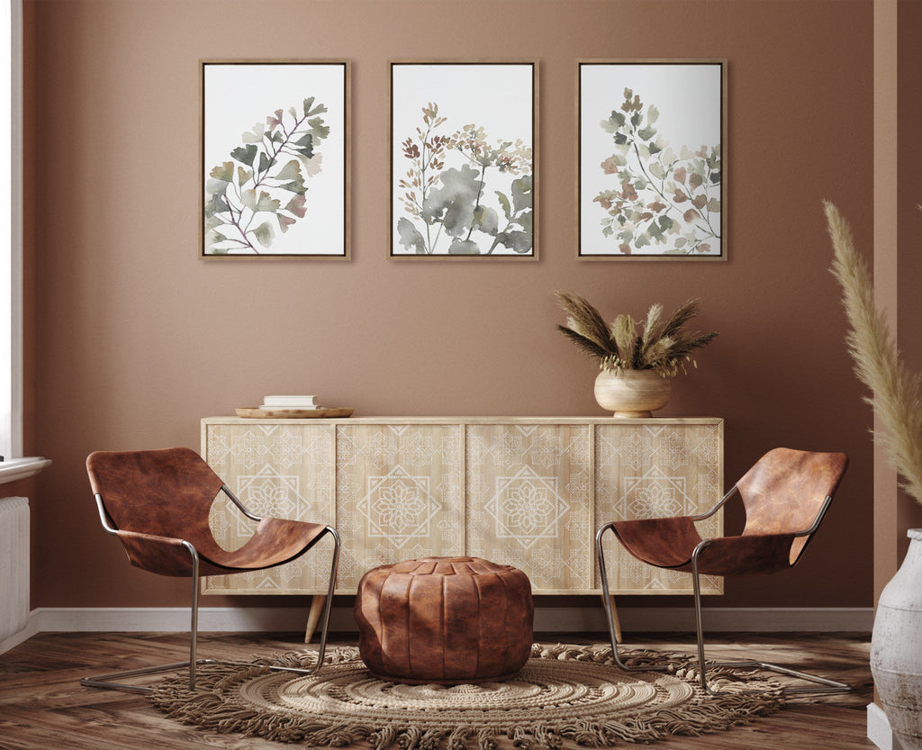 Sylvie Botanical Soft Split Fern Framed Canvas by Sara Berrenson