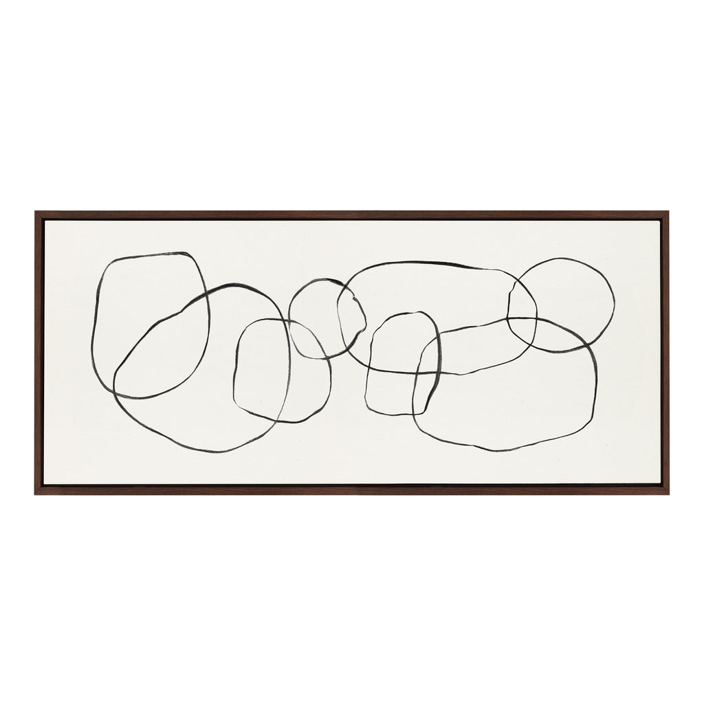 Sylvie Dancing Circles Framed Canvas by Teju Reval of SnazzyHues
