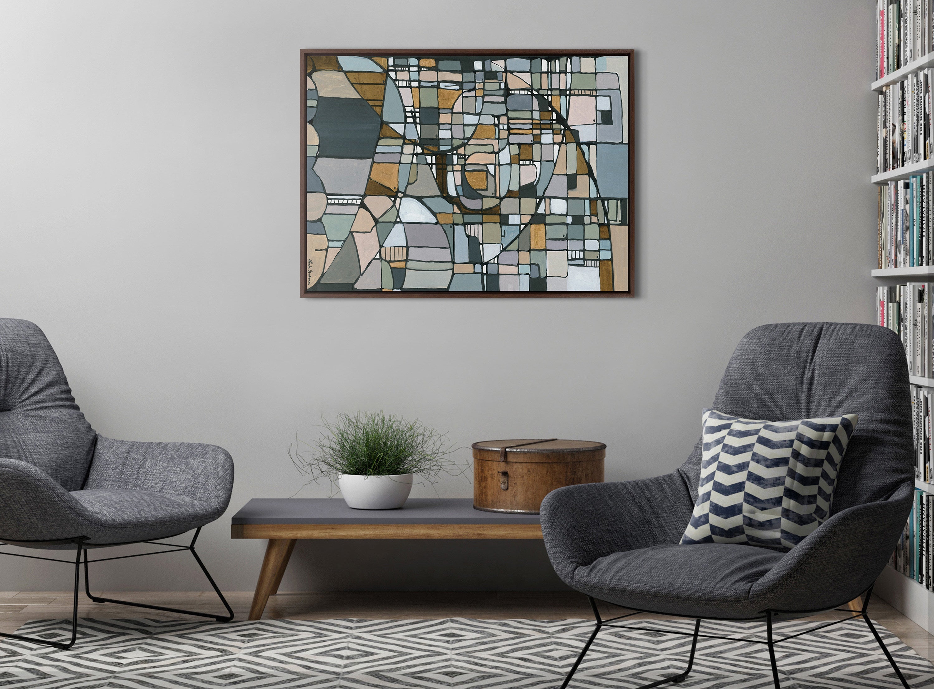 Sylvie Deco Nadeau Framed Canvas by Leah Nadeau