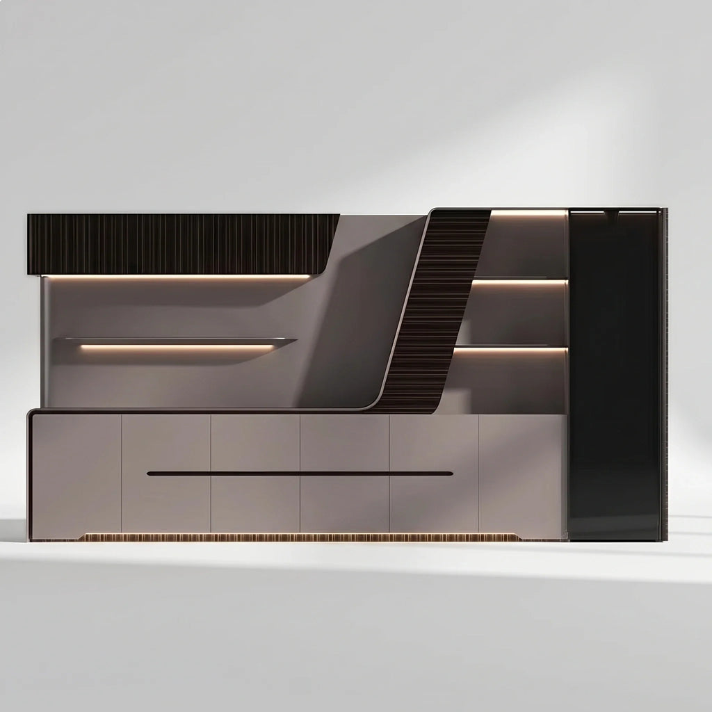 Velor · Modern Office Shelves w/ Lighting & Storage