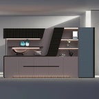 Velor · Modern Office Shelves w/ Lighting & Storage
