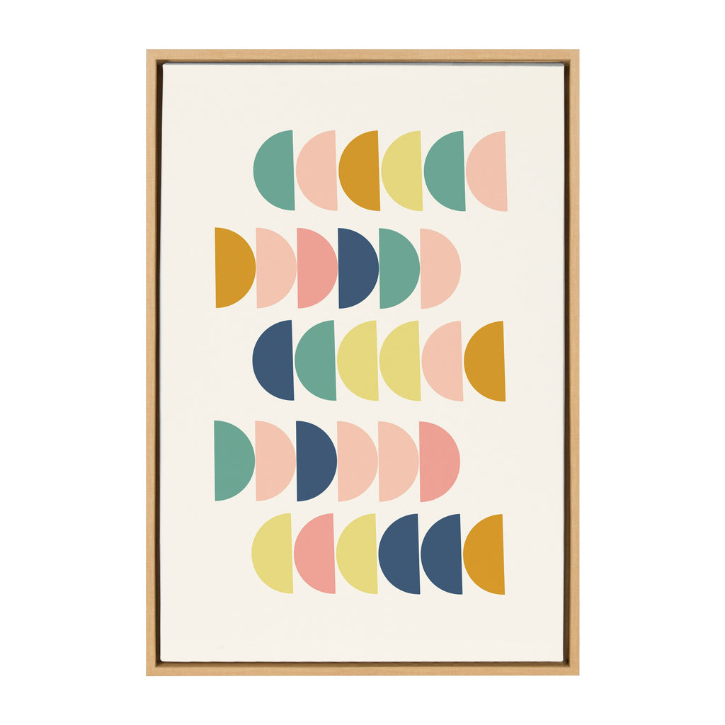 Sylvie Simple Shapes in Soft Colors Framed Canvas by Apricot and Birch