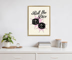 Sylvie Roll The Dice Pink Framed Canvas by Alli Standefer