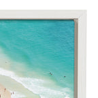 Sylvie Crowded Beach from Above Framed Canvas by Amy Peterson Art Studio