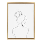 Sylvie Minimalist Woman 2 Framed Canvas by Teju Reval of SnazzyHues