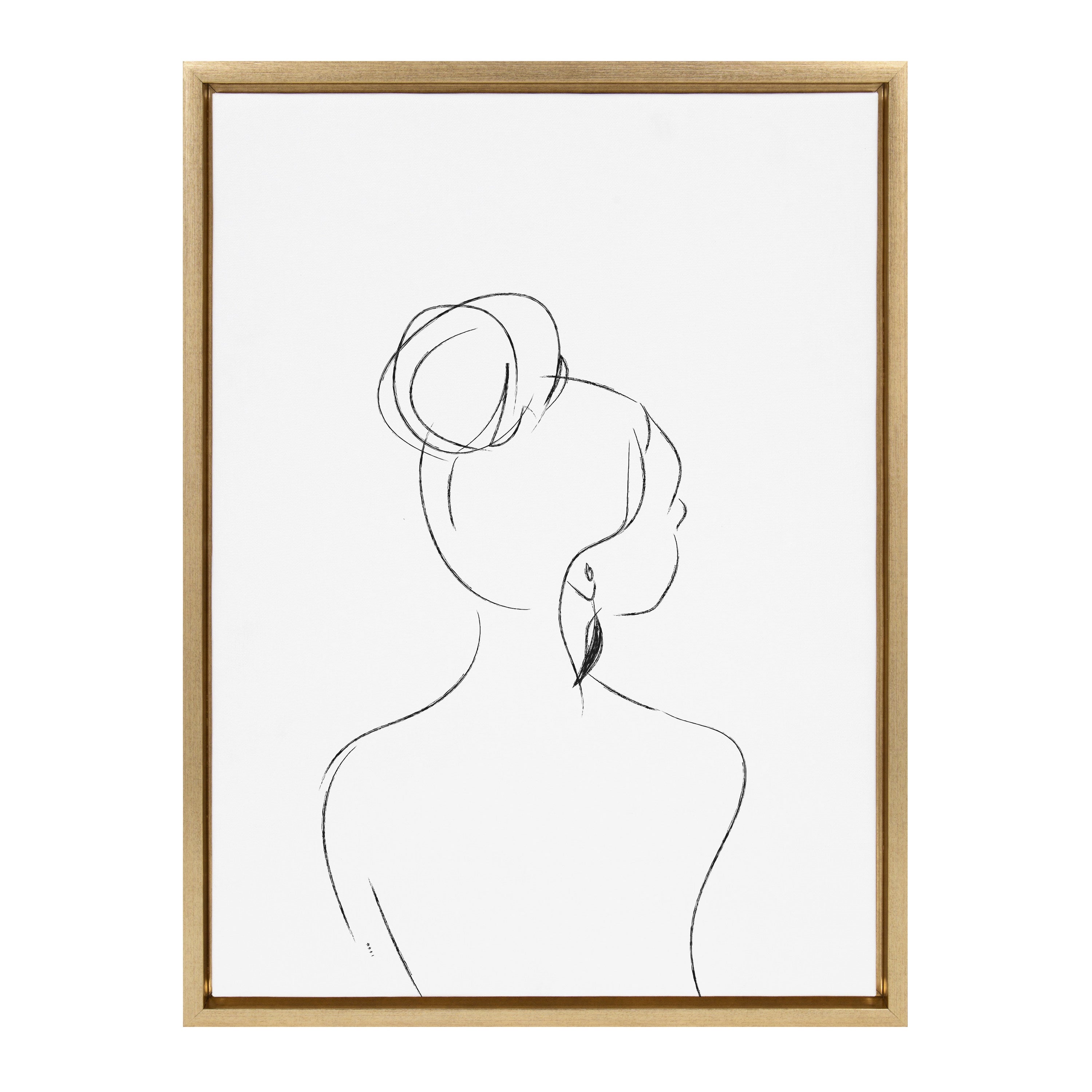 Sylvie Minimalist Woman 2 Framed Canvas by Teju Reval of SnazzyHues