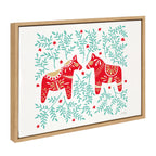 Sylvie Swedish Dala Horses Framed Canvas by Cat Coquillette