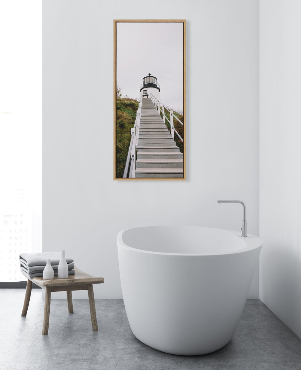 Sylvie Maine Lighthouse Framed Canvas by Patricia Hasz
