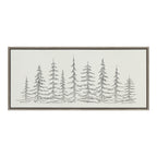 Sylvie Minimalist Evergreen Trees Sketch Framed Canvas by The Creative Bunch Studio