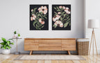 Sylvie Beaded Nocturnal Blossom 1 and 2 Framed Canvas Art Set by Nikita Jariwala