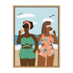 Sylvie Ice cream on the Beach Framed Canvas by Queenbe Monyei