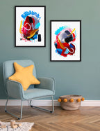 Sylvie Intensity No 1 and 2 Framed Canvas Art Set by Erika Wynn