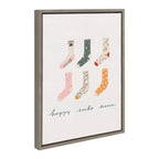 Sylvie Happy Sock Season Framed Canvas By Maja Tomljanovic