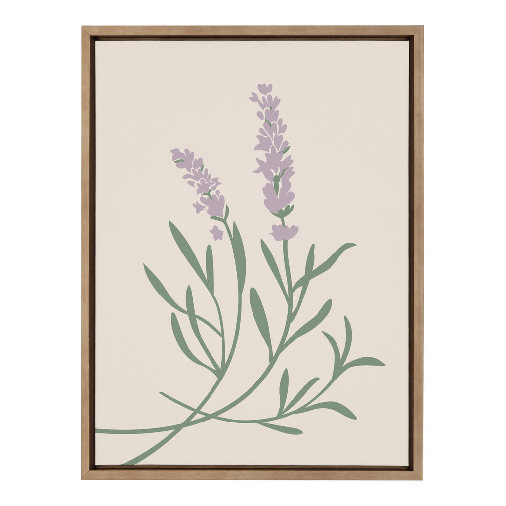 Sylvie Delicate Illustrated Purple Wildflowers Framed Canvas by The Creative Bunch Studio